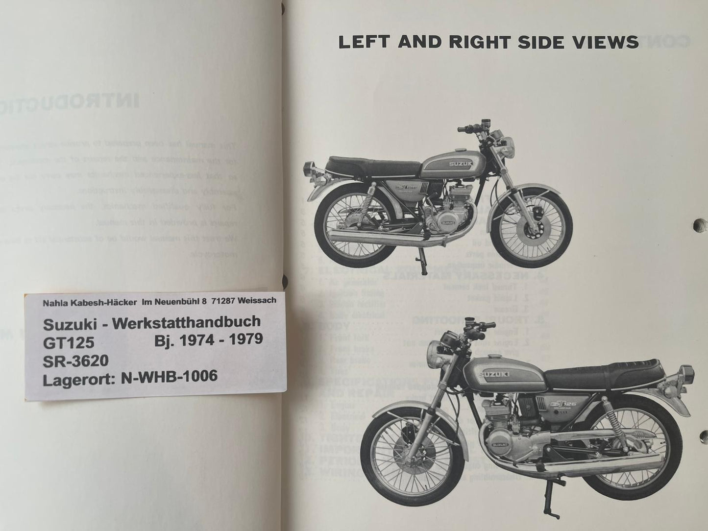 Werkstatthandbuch Suzuki GT125 GT 125 Bj. 1974 - 1979