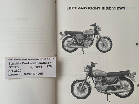 Werkstatthandbuch Suzuki GT125 GT 125 Bj. 1974 - 1979