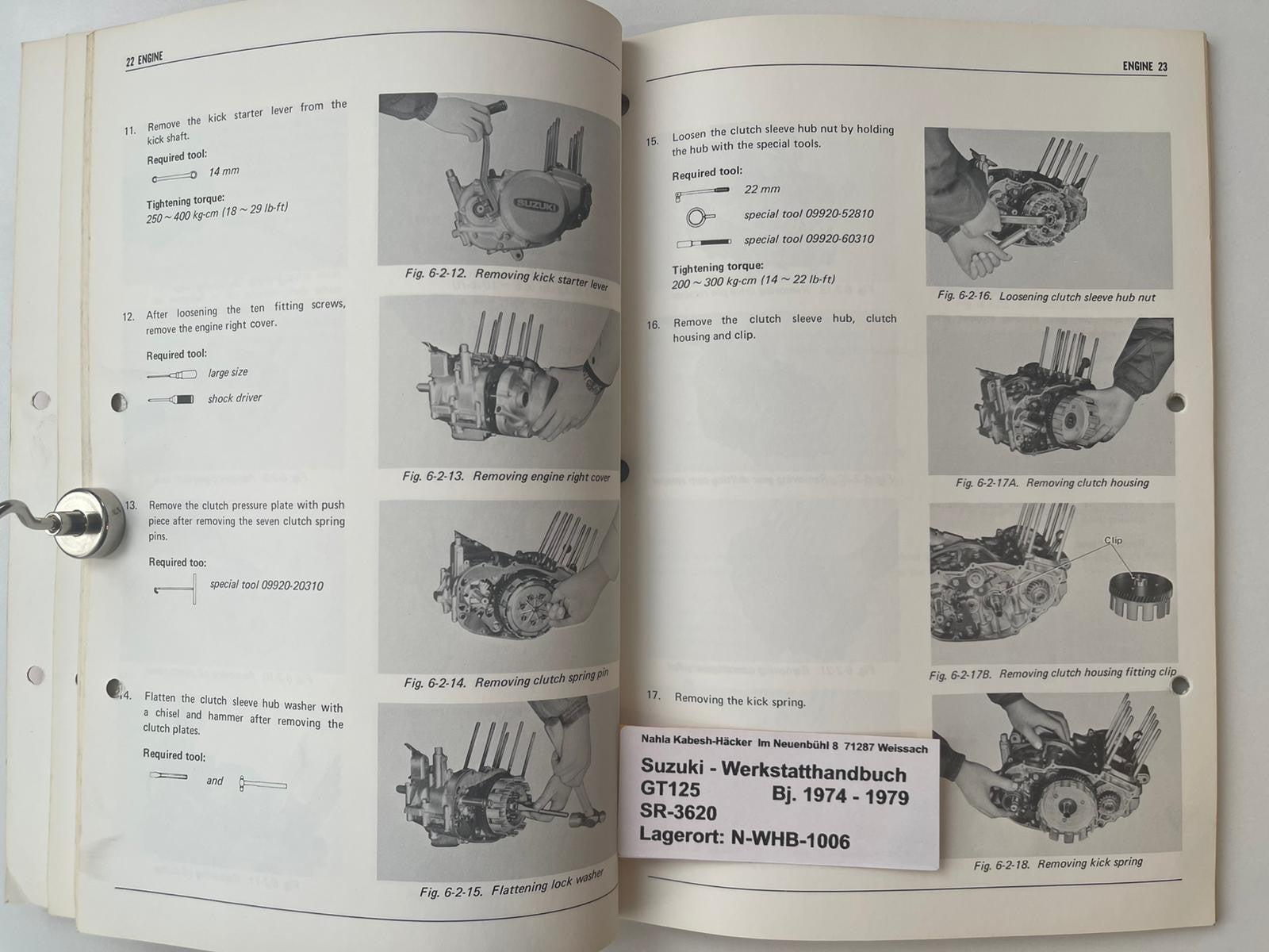 Werkstatthandbuch Suzuki GT125 GT 125 Bj. 1974 - 1979