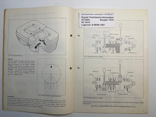 Werkstatthandbuch Bulletin Suzuki GT250 A Bj. 1976 50 Jahre sehr selten