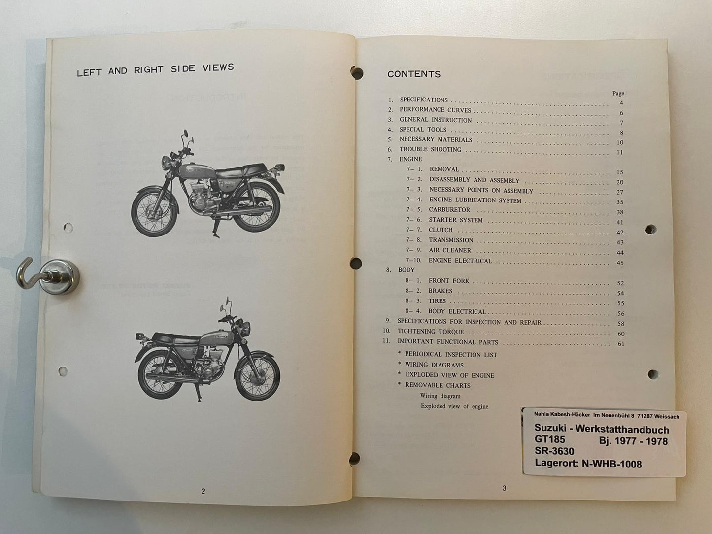 Werkstatthandbuch Suzuki GT185 GT 185  Bj. 1977 - 1978