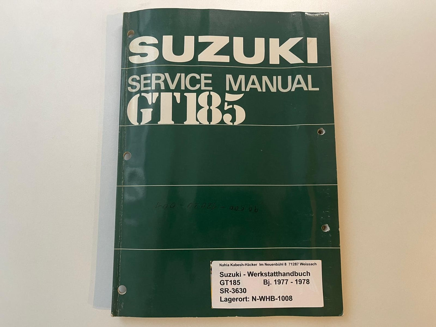 Werkstatthandbuch Suzuki GT185 GT 185  Bj. 1977 - 1978