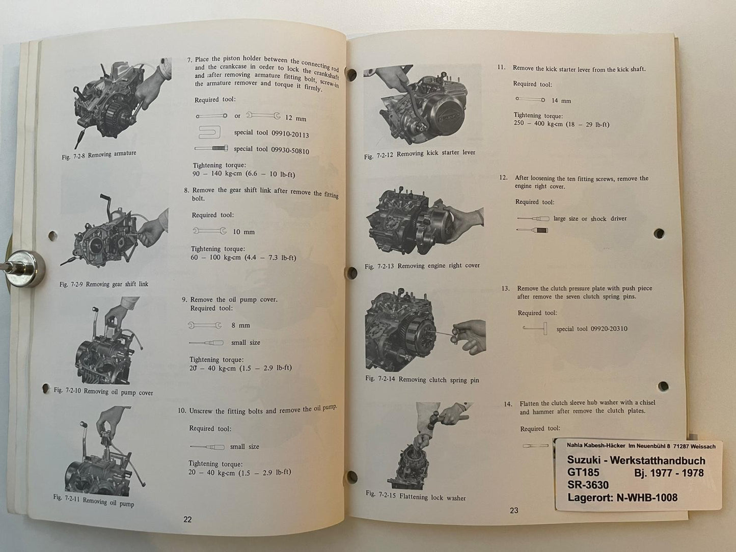 Werkstatthandbuch Suzuki GT185 GT 185  Bj. 1977 - 1978