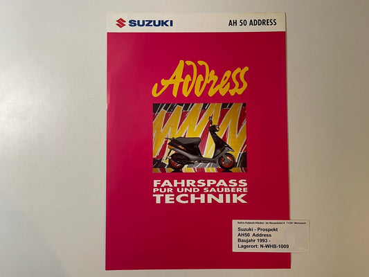 Prospekt Suzuki AH50 AH 50 Address Bj. 1992 - 1995