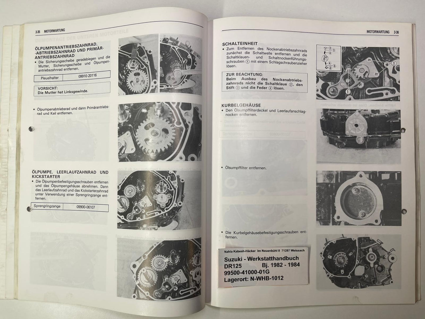 Werkstatthandbuch Suzuki DR125 DR 125  Bj. 1982 - 1984