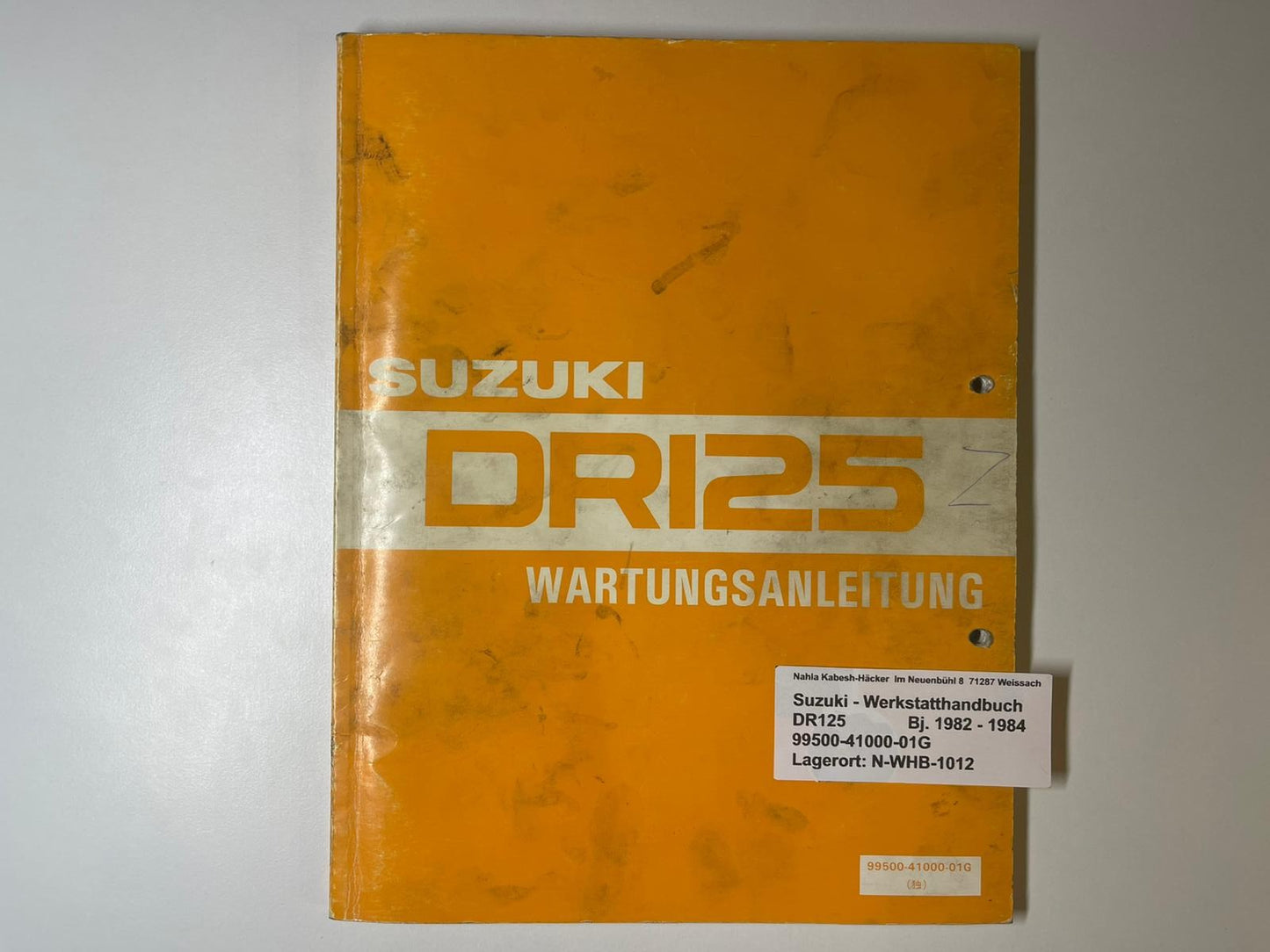 Werkstatthandbuch Suzuki DR125 DR 125  Bj. 1982 - 1984