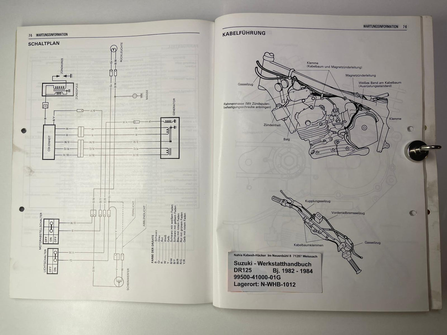 Werkstatthandbuch Suzuki DR125 DR 125  Bj. 1982 - 1984