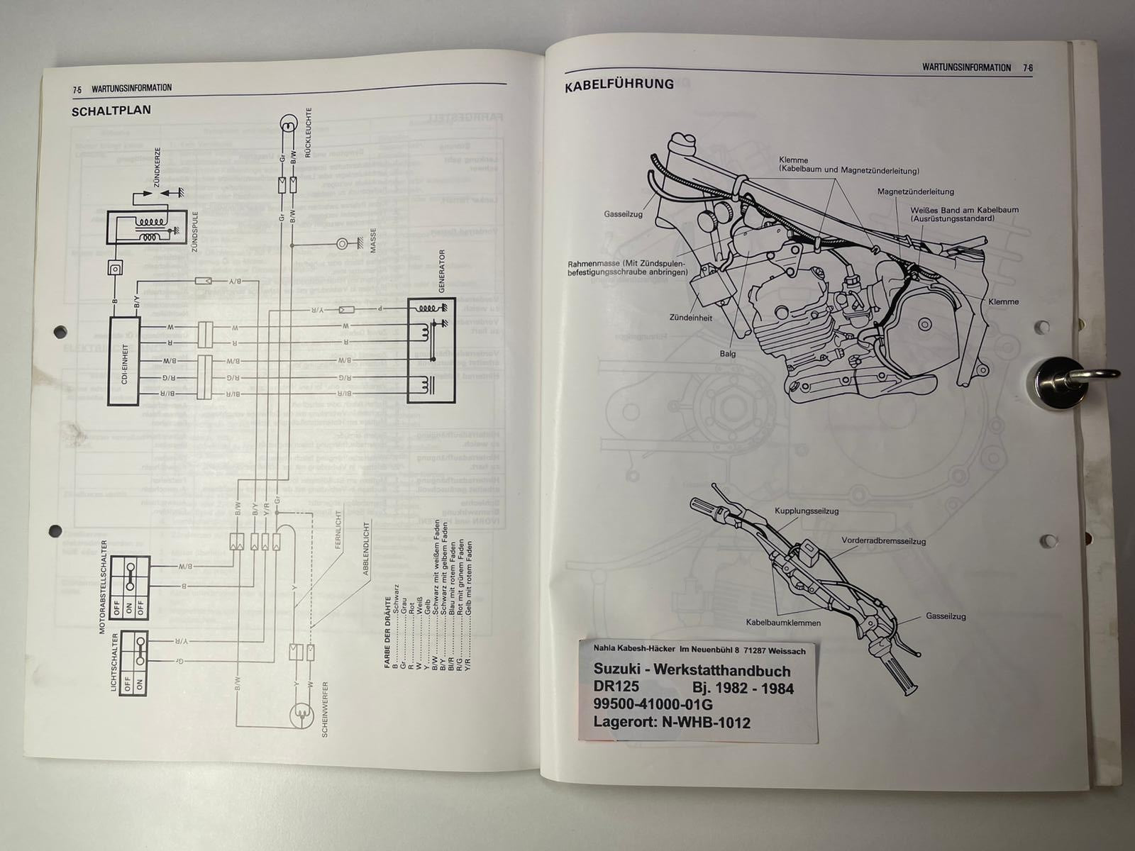 Werkstatthandbuch Suzuki DR125 DR 125  Bj. 1982 - 1984
