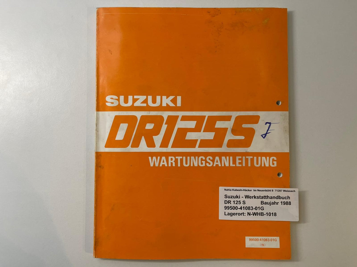 Werkstatthandbuch Suzuki DR125S DR 125 S Bj. ab 1988 -