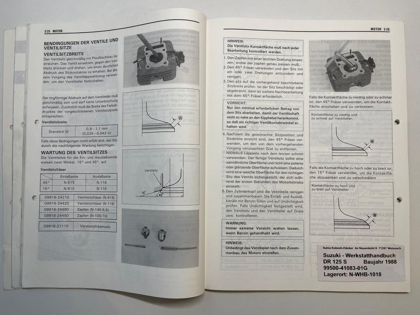 Werkstatthandbuch Suzuki DR125S DR 125 S Bj. ab 1988 -
