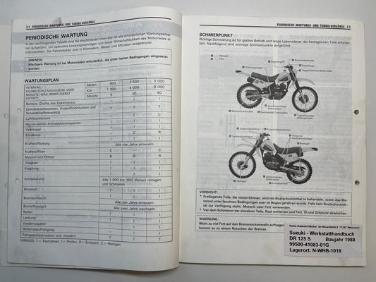 Werkstatthandbuch Suzuki DR125S DR 125 S Bj. ab 1988 -