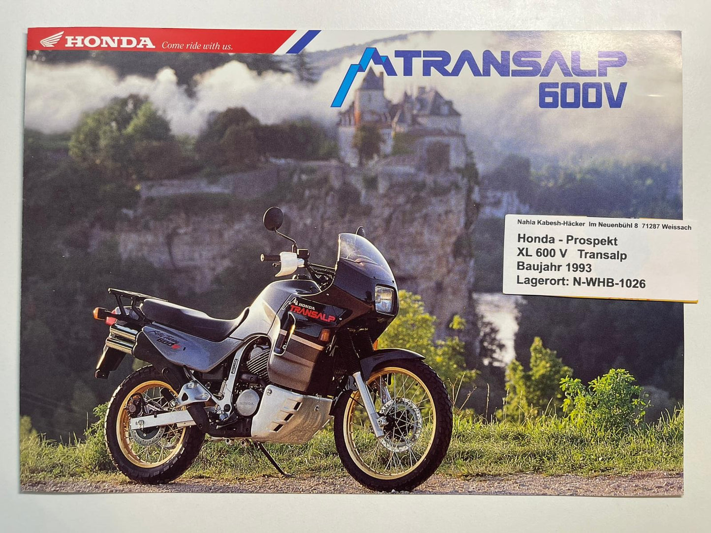 Prospekt Honda XL600V XL 600 V Transalp Bj. 1993 + Aufkleber