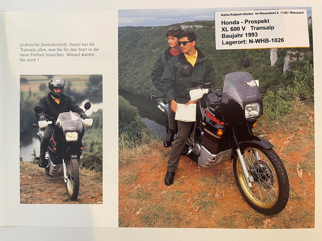 Prospekt Honda XL600V XL 600 V Transalp Bj. 1993 + Aufkleber