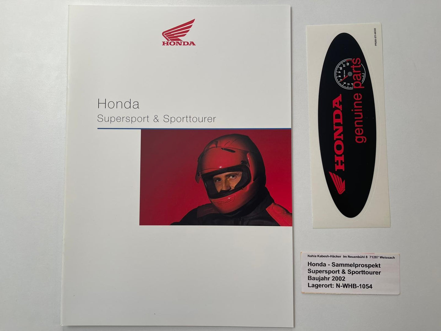 Sammel Prospekt Honda CBR900RR Fire Blade Bj. 2002 + Aufkleber