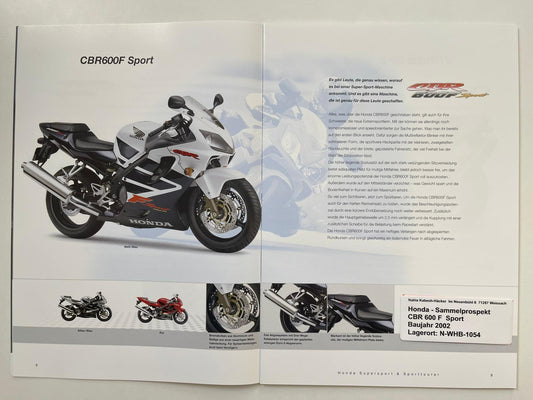Sammel Prospekt Honda CBR600F CBR 600 F Sport Bj. 2002 + Aufkleber