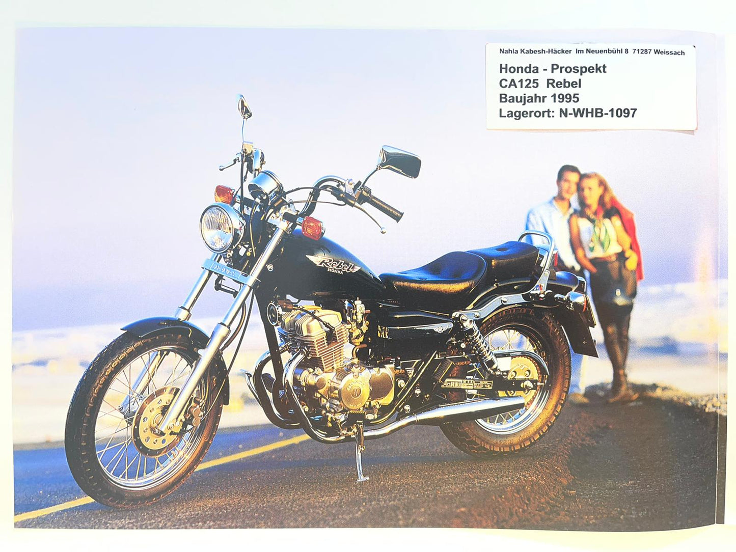 Prospekt Honda CA125 Rebel Bj. 1995 + Aufkleber
