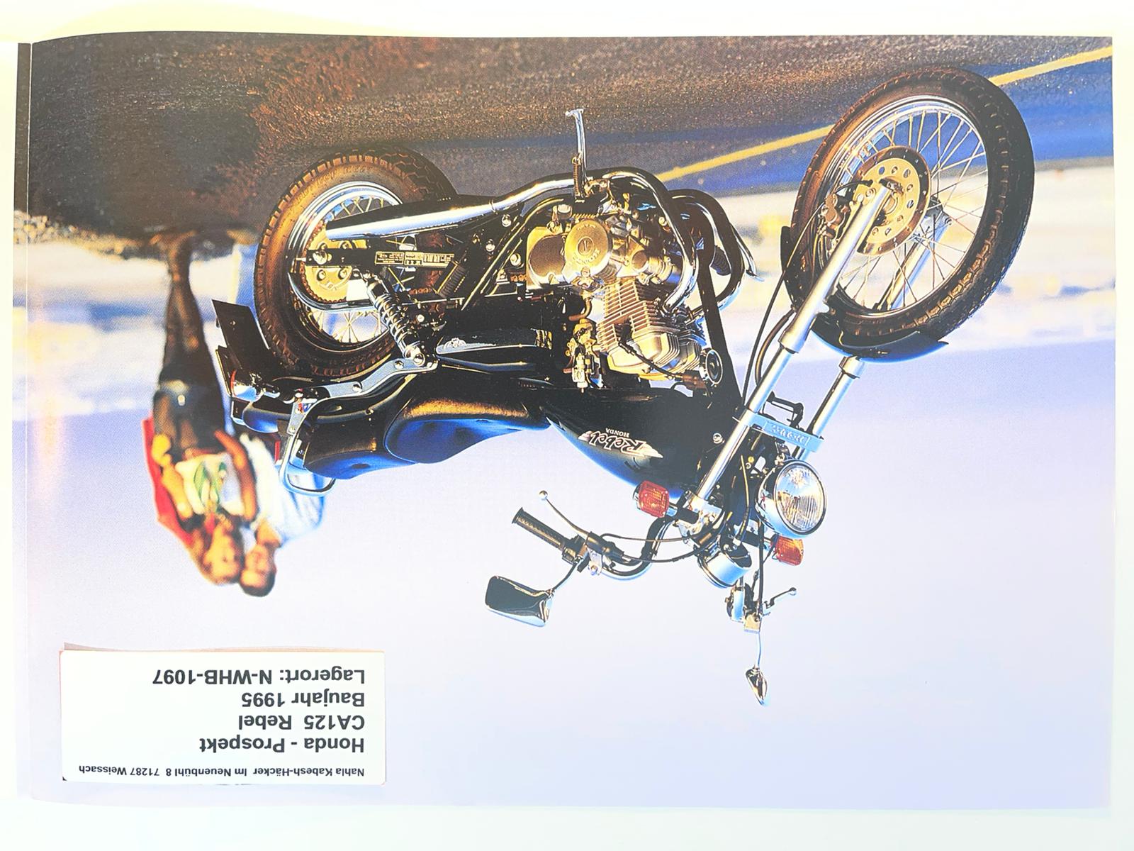 Prospekt Honda CA125 Rebel Bj. 1995 + Aufkleber