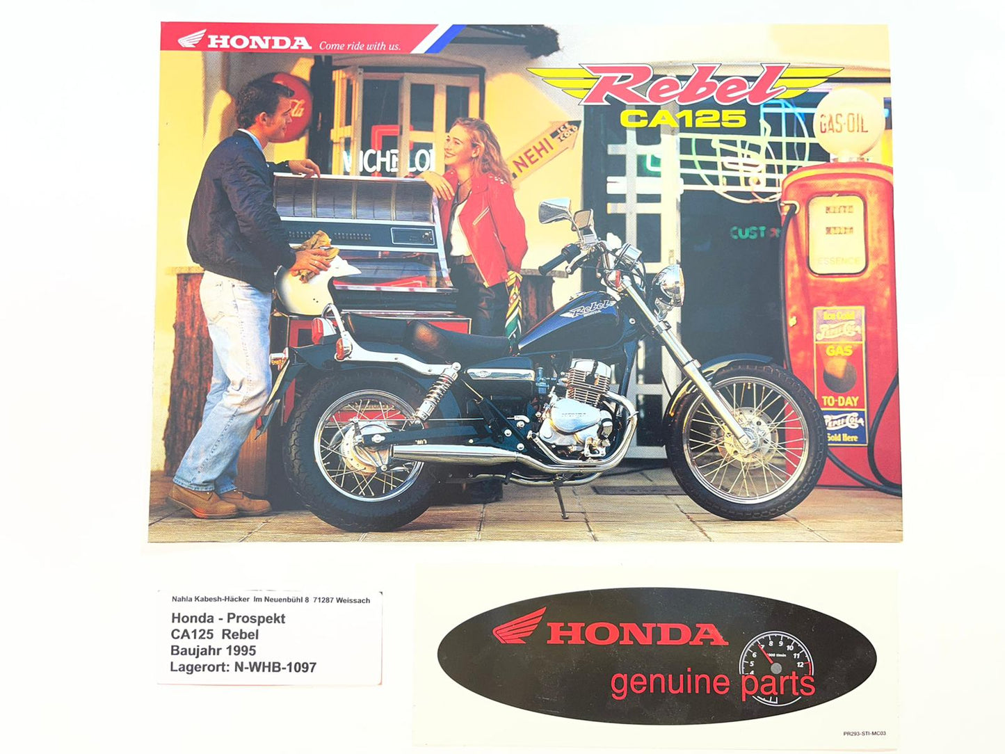 Prospekt Honda CA125 Rebel Bj. 1995 + Aufkleber