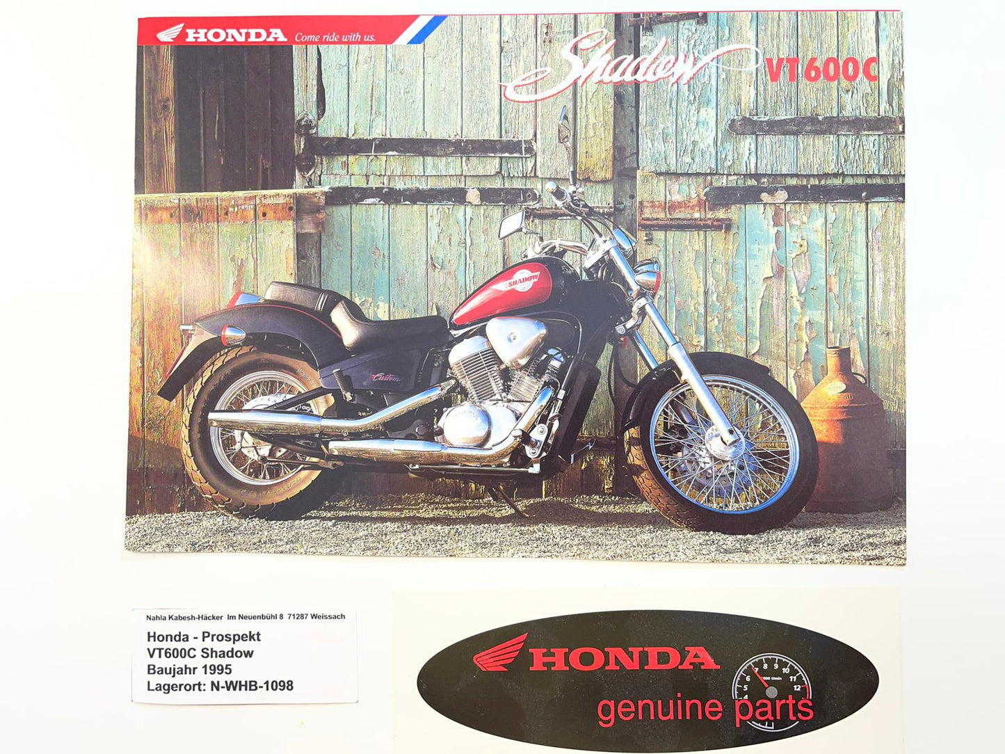Prospekt Honda VT600C Shadow Bj. 1995 + Aufkleber