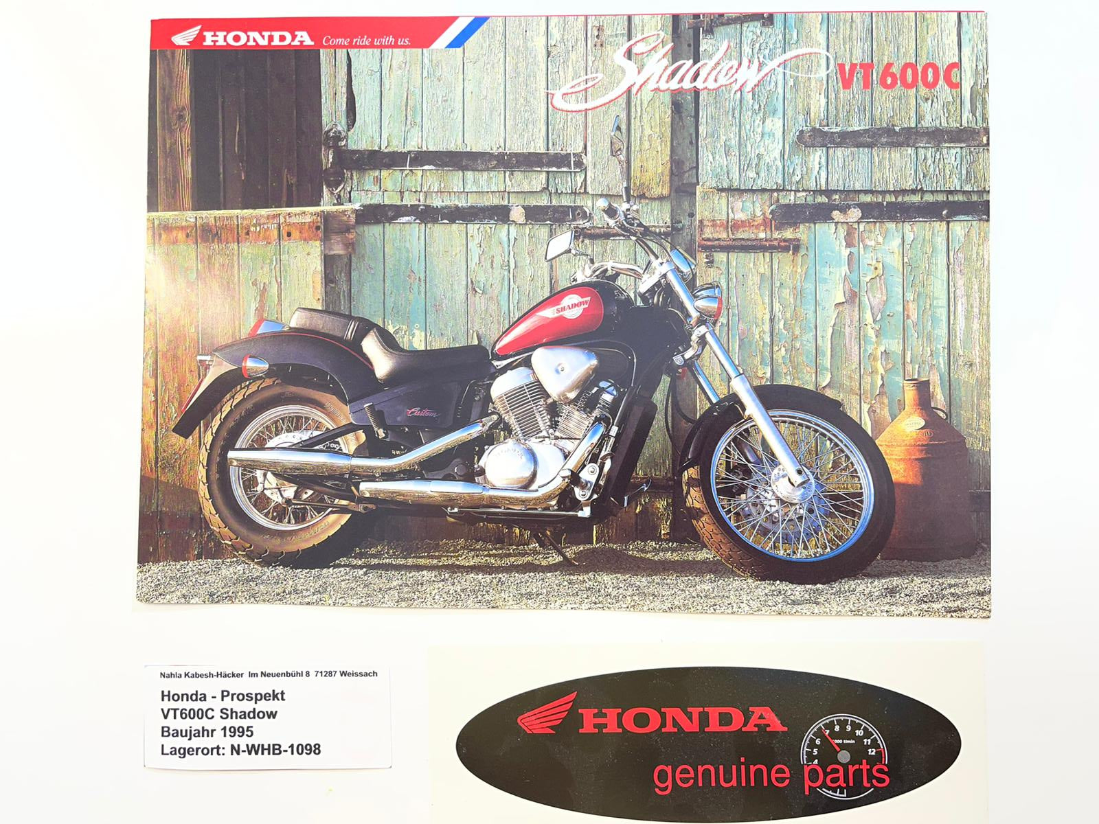 Prospekt Honda VT600C Shadow Bj. 1995 + Aufkleber