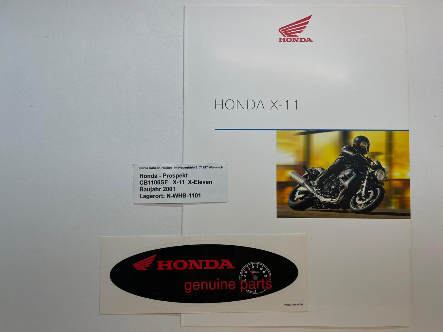 Prospekt Honda CB1100SF X-11 X-Eleven Bj. 2001 + Aufkleber