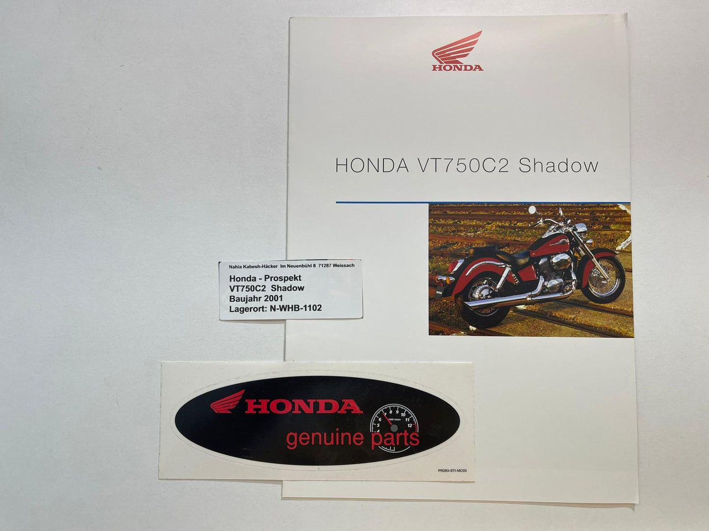 Prospekt Honda VT750C2 Shadow Baujahr 2001 + Aufkleber neu