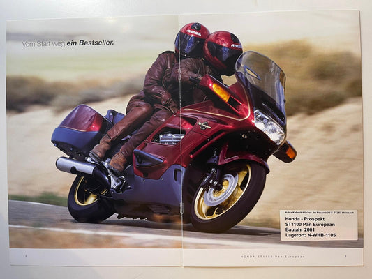 Prospekt Honda ST1100 Pan Eropean ABS Bj. 2001 + Aufkleber neu