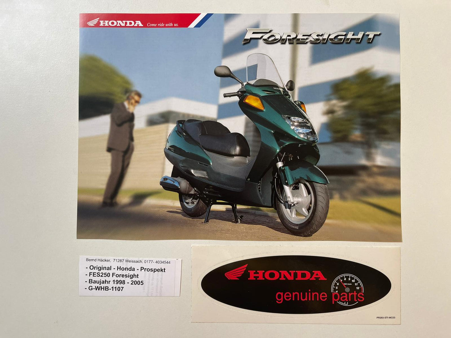 Prospekt Honda FES250 Foresight Bj. 1998 - 2005 + Aufkleber