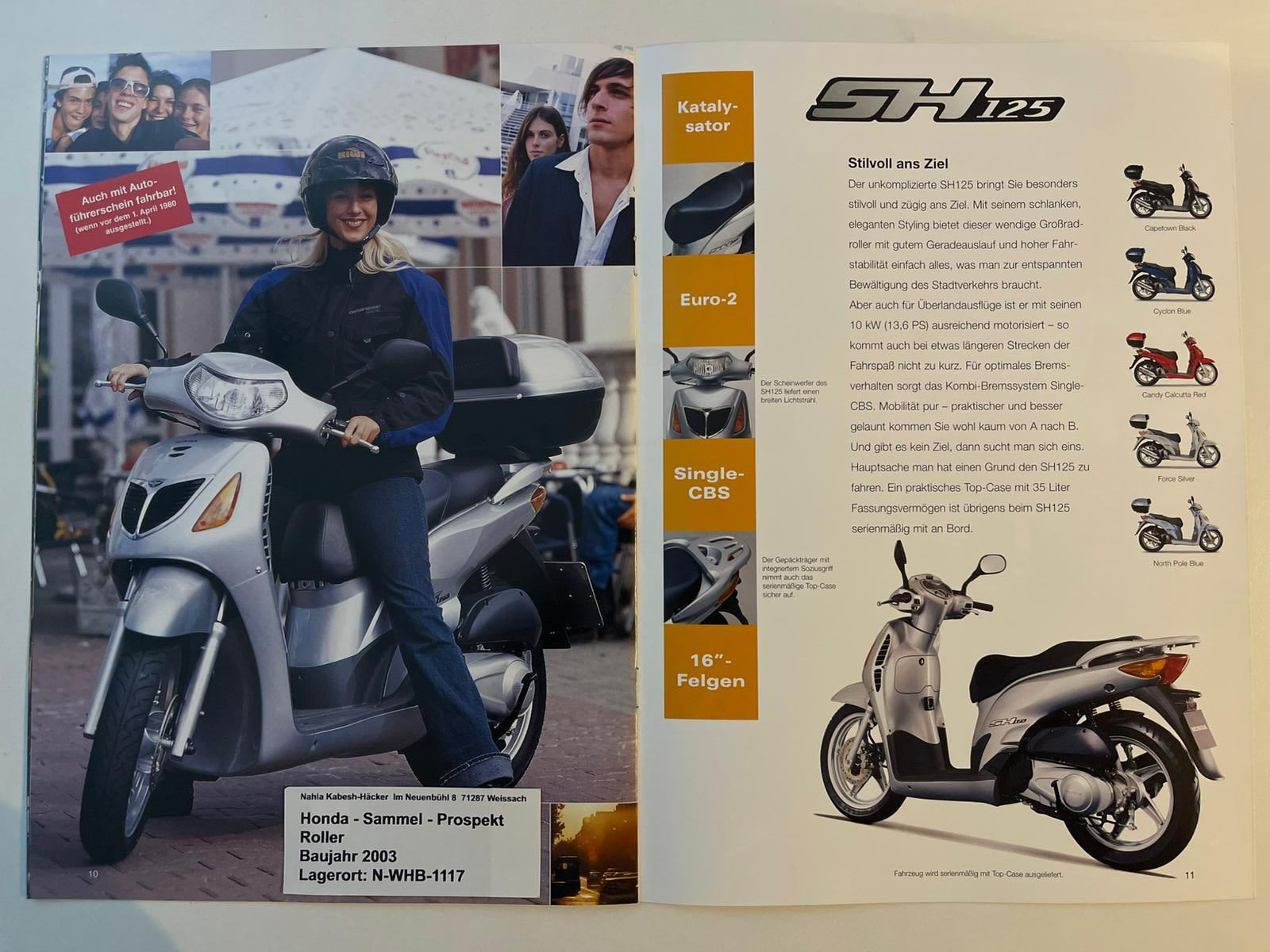 Sammel Prospekt Honda FJS600 Silver Wing Bj. 2003 + Aufkleber