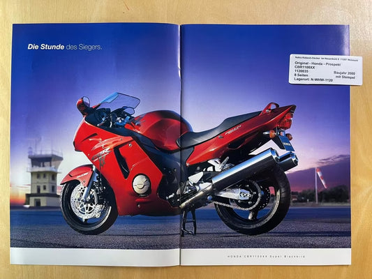 Prospekt Honda CBR1100XX Blackbird Bj. 2000 + Aufkleber