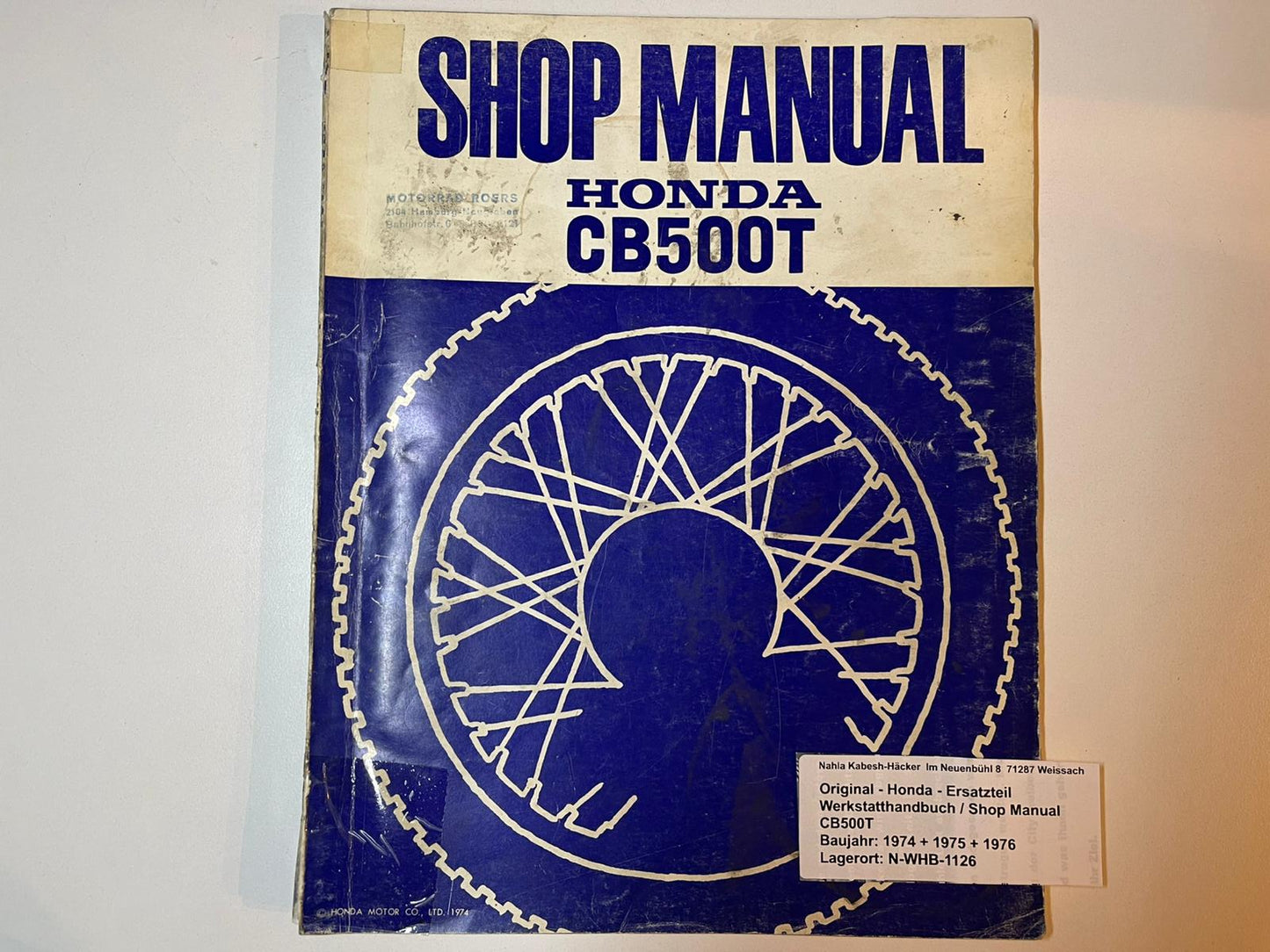 Werkstatthandbuch Honda CB500T Bj. 1974 - 1976