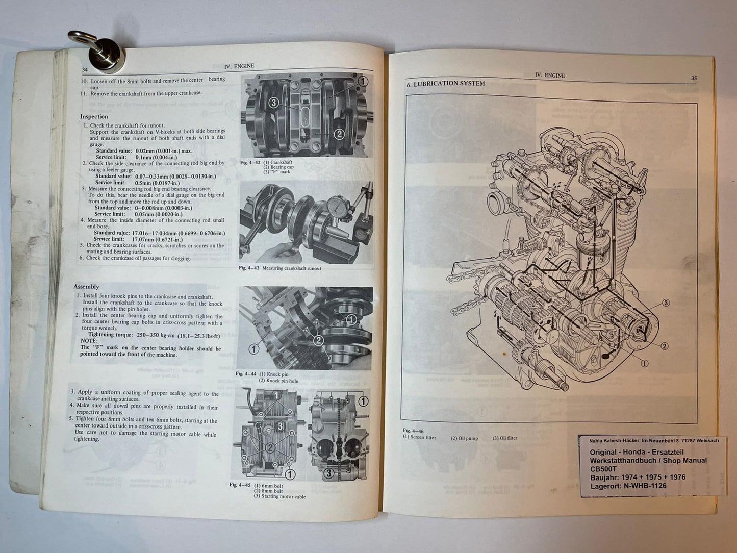 Werkstatthandbuch Honda CB500T Bj. 1974 - 1976