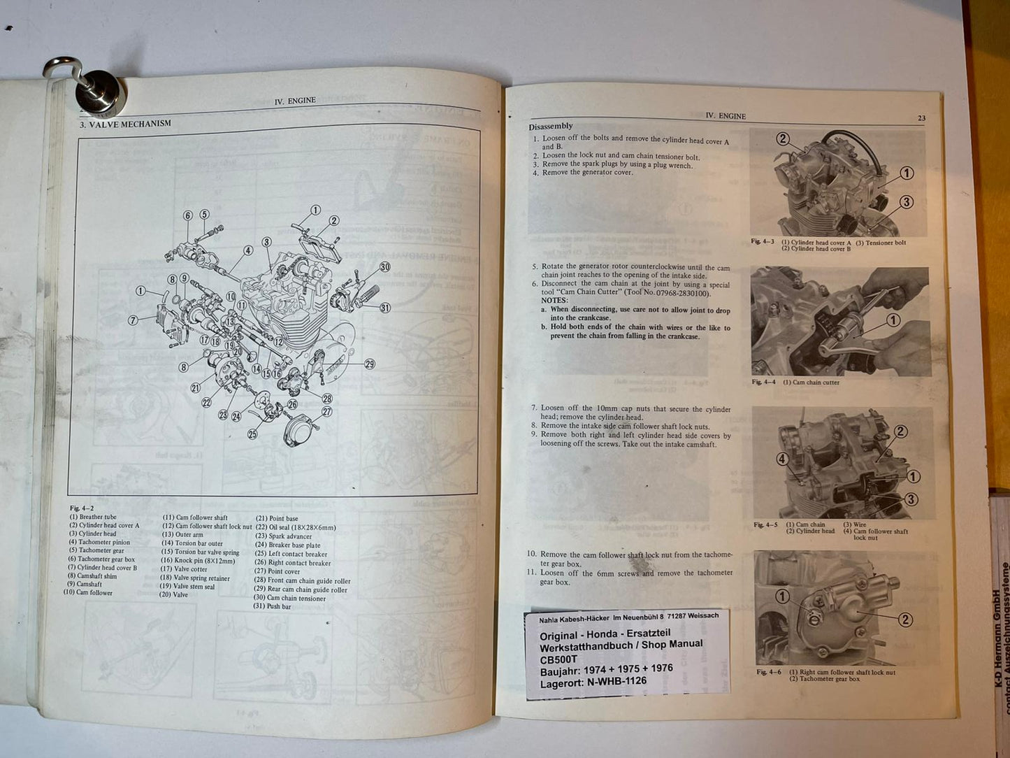 Werkstatthandbuch Honda CB500T Bj. 1974 - 1976