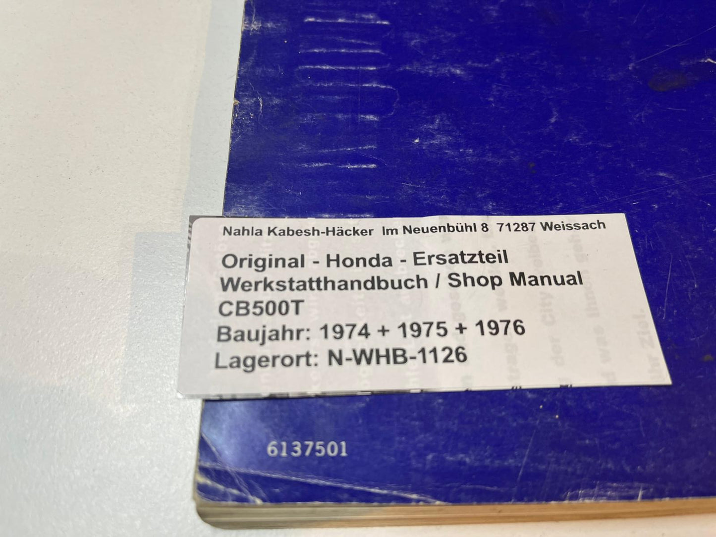 Werkstatthandbuch Honda CB500T Bj. 1974 - 1976