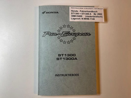 Fahrerhandbuch Honda ST1300 A Bj. 2002 Betriebanleitung 39MC8800