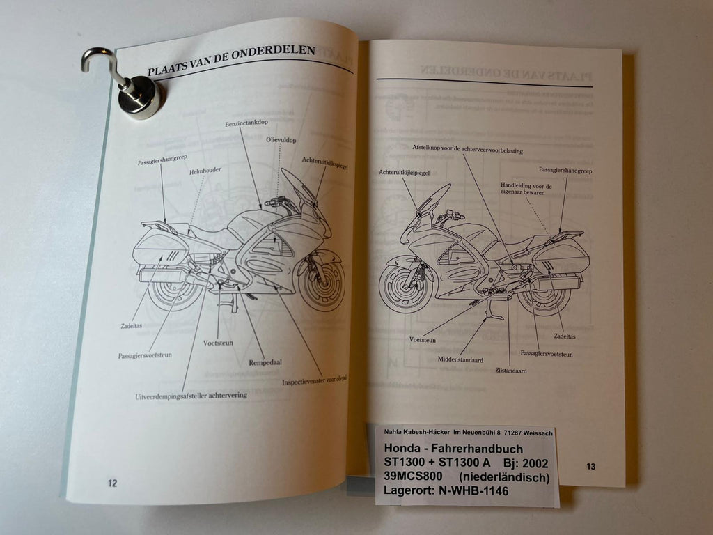 Fahrerhandbuch Honda ST1300 A Bj. 2002 Betriebanleitung 39MC8800