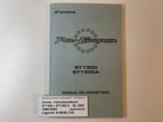 Fahrerhandbuch Honda ST1300 A Bj. 2002 Betriebanleitung 35MCS800