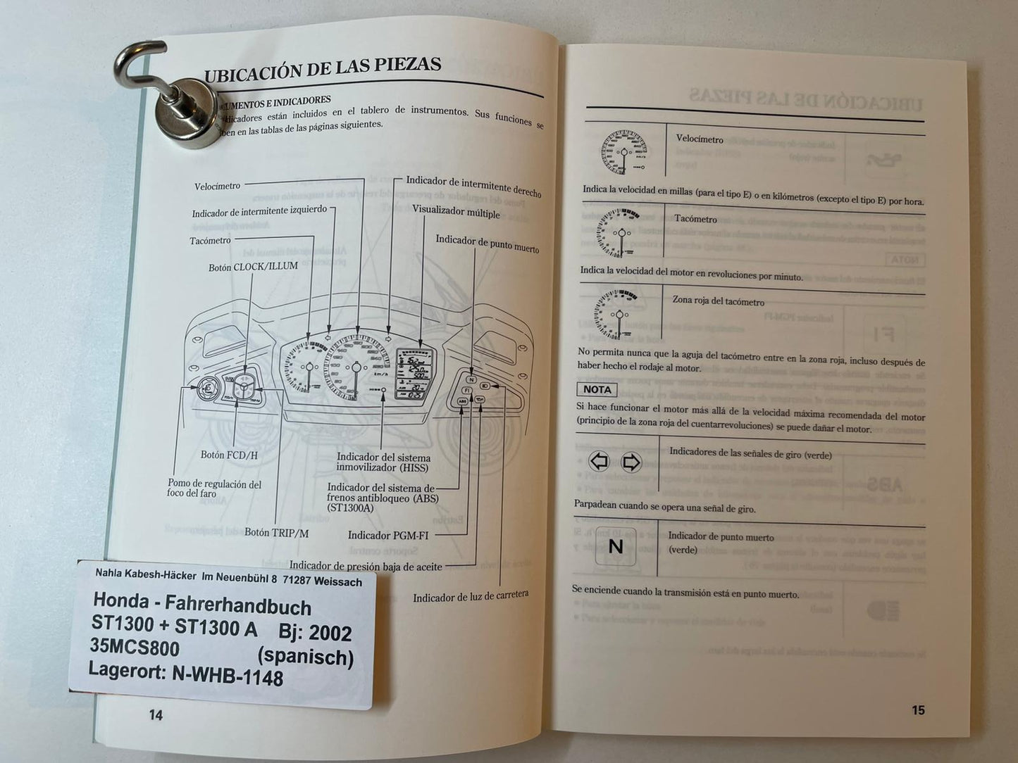 Fahrerhandbuch Honda ST1300 A Bj. 2002 Betriebanleitung 35MCS800