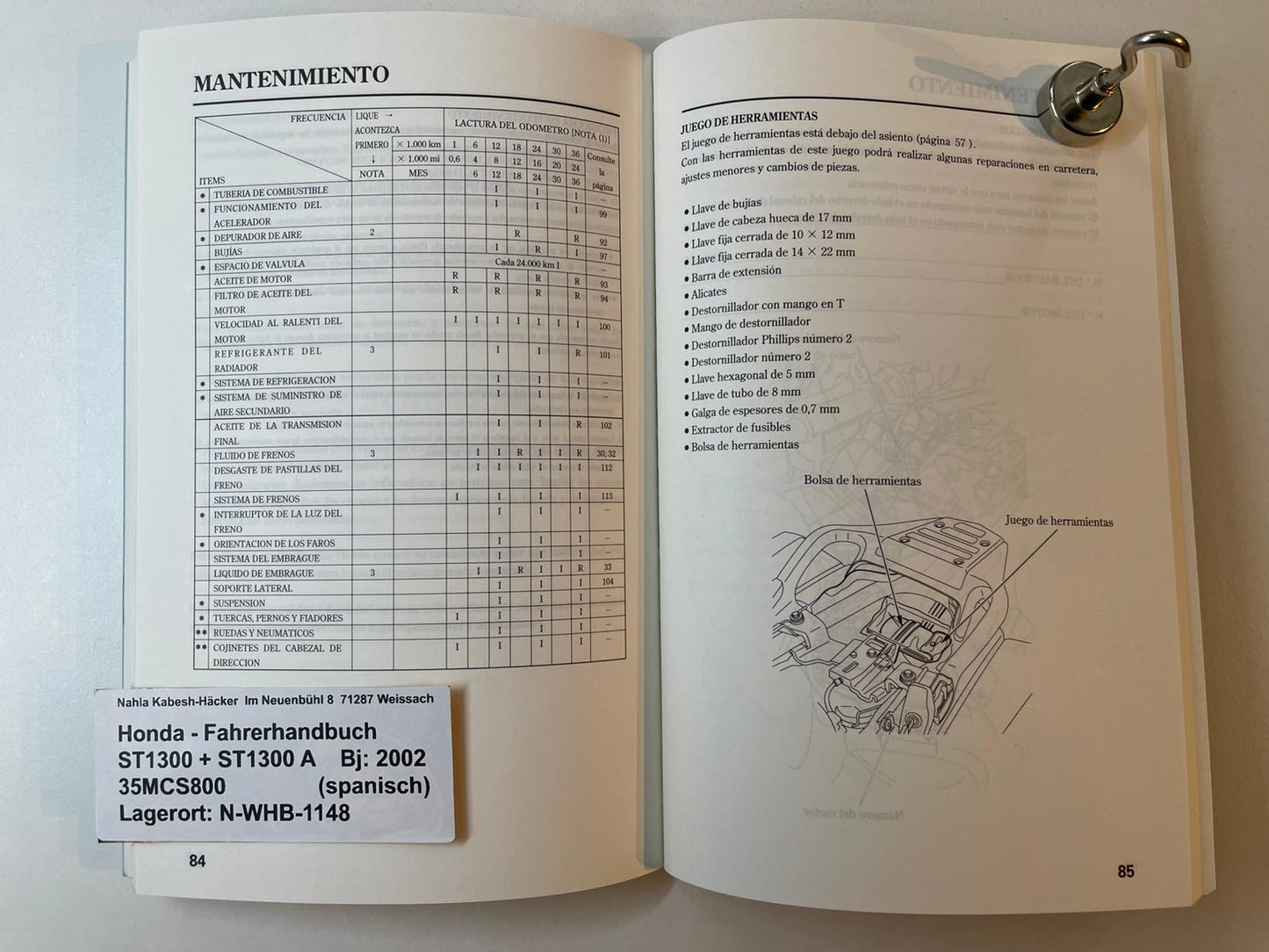 Fahrerhandbuch Honda ST1300 A Bj. 2002 Betriebanleitung 35MCS800