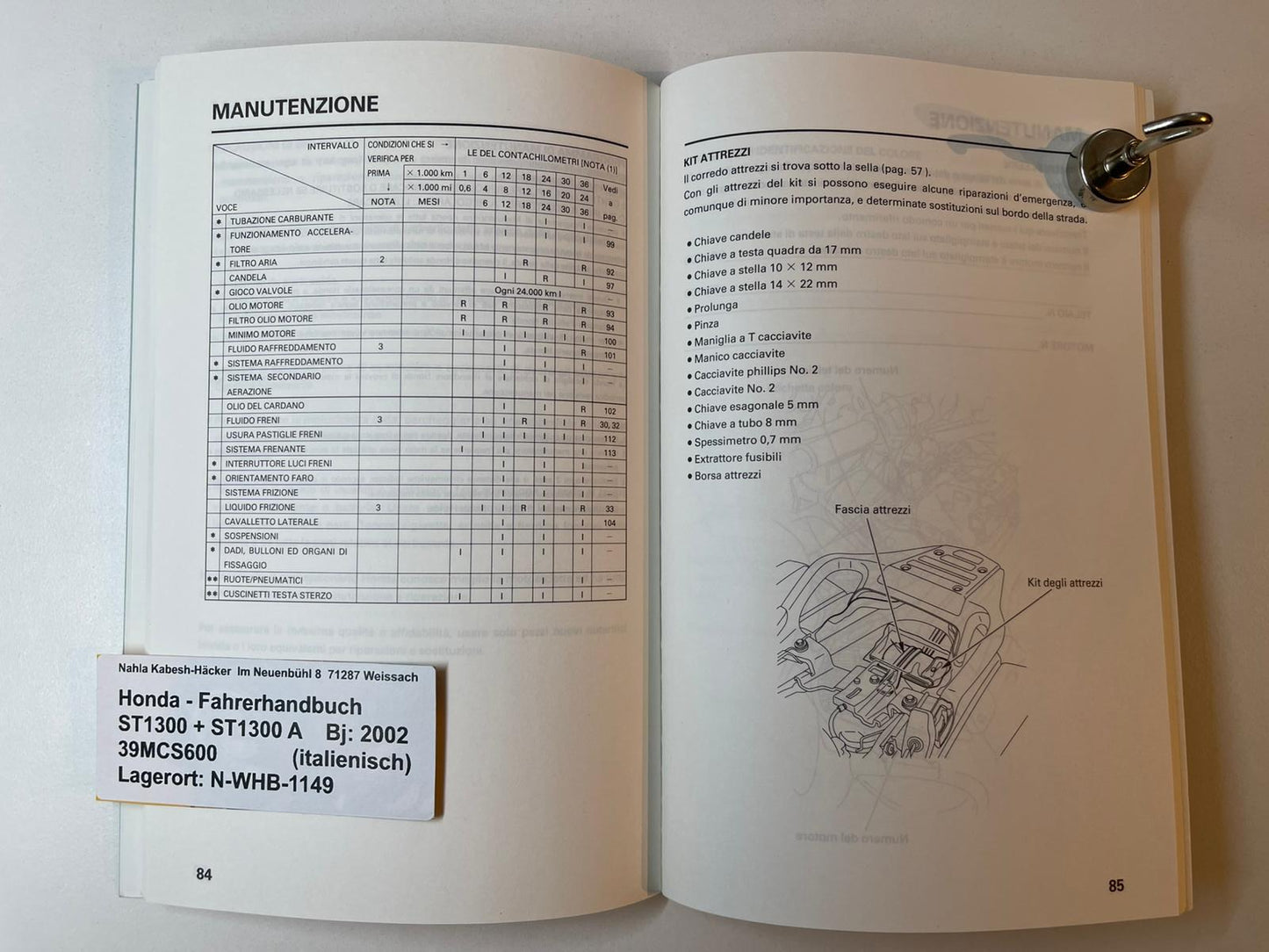 Fahrerhandbuch Honda ST1300 A Bj. 2002 Betriebanleitung 39MCS800