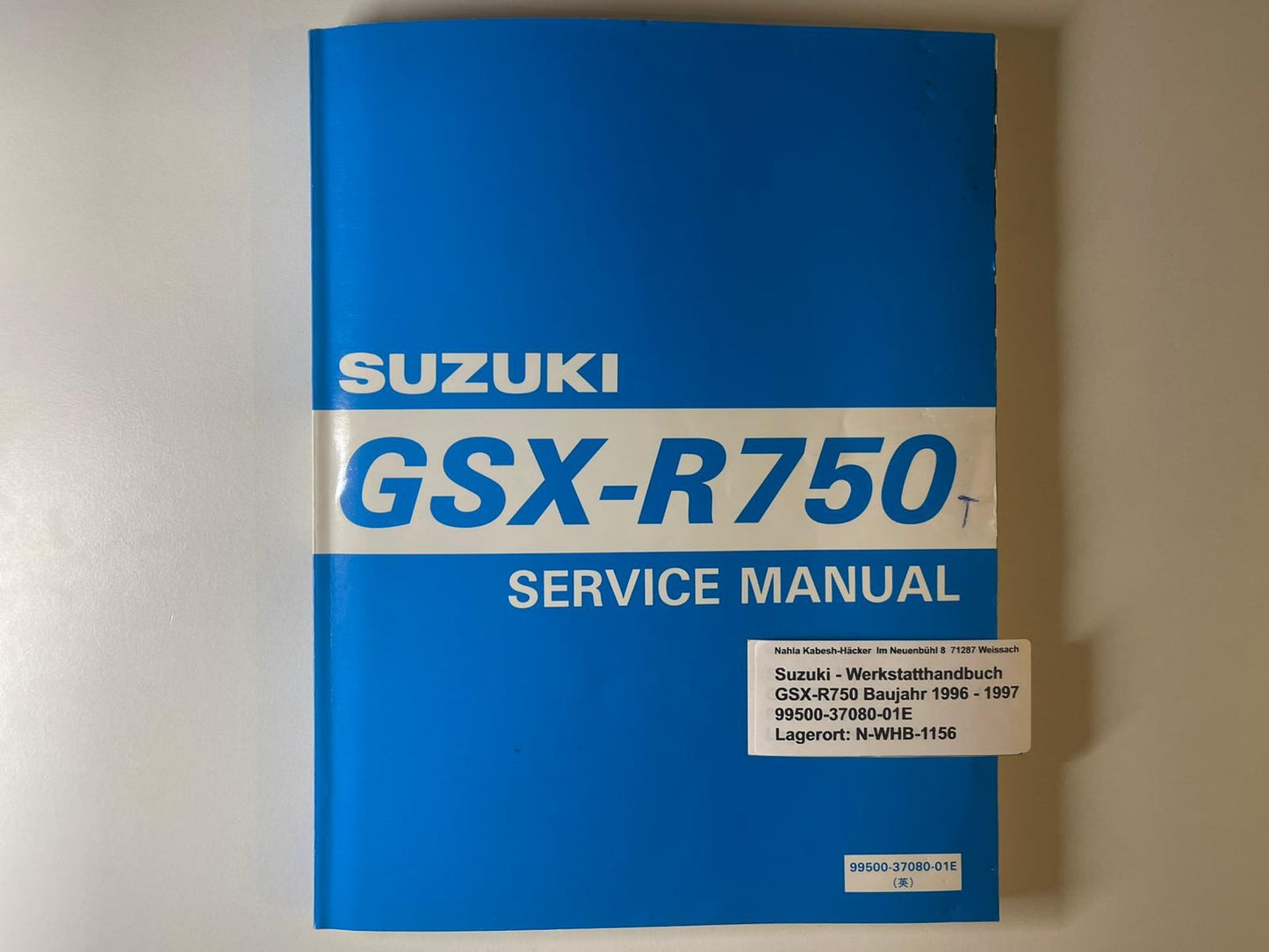 Werkstatthandbuch Suzuki GSX-R750 GSX-R 750  Bj. 1996 - 1997