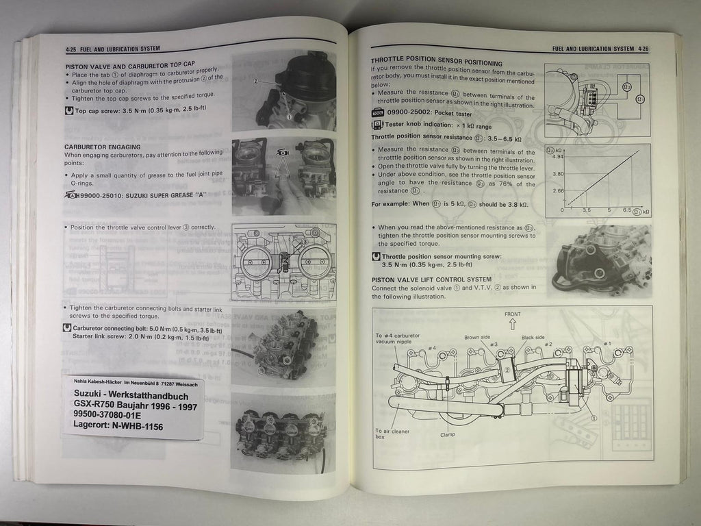 Werkstatthandbuch Suzuki GSX-R750 GSX-R 750  Bj. 1996 - 1997