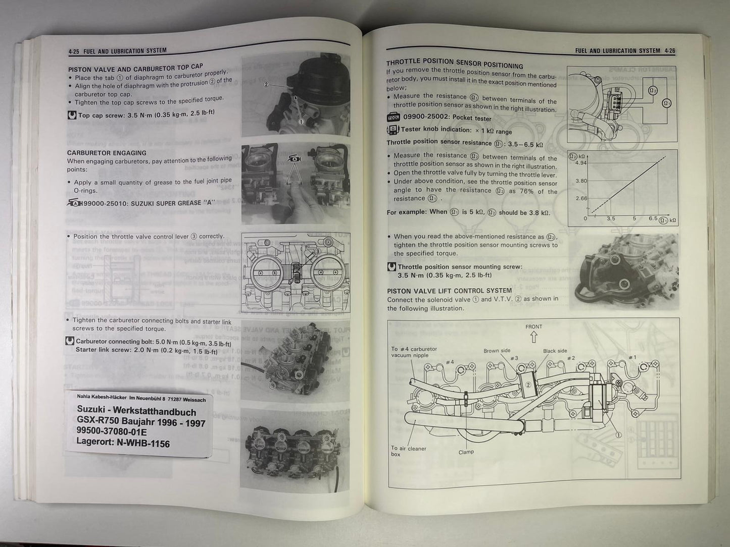 Werkstatthandbuch Suzuki GSX-R750 GSX-R 750  Bj. 1996 - 1997