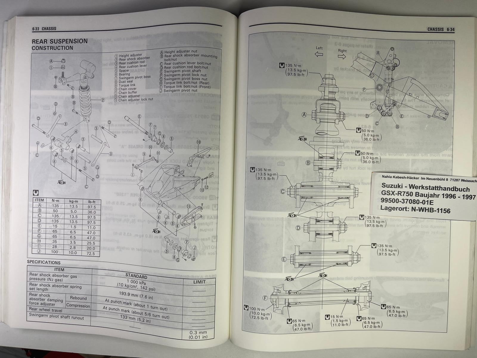 Werkstatthandbuch Suzuki GSX-R750 GSX-R 750  Bj. 1996 - 1997