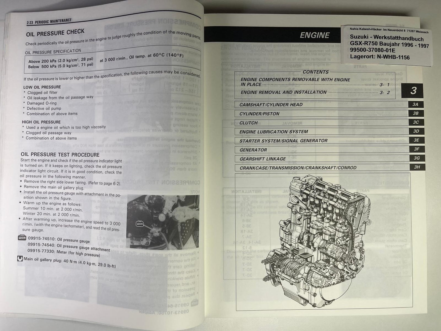 Werkstatthandbuch Suzuki GSX-R750 GSX-R 750  Bj. 1996 - 1997
