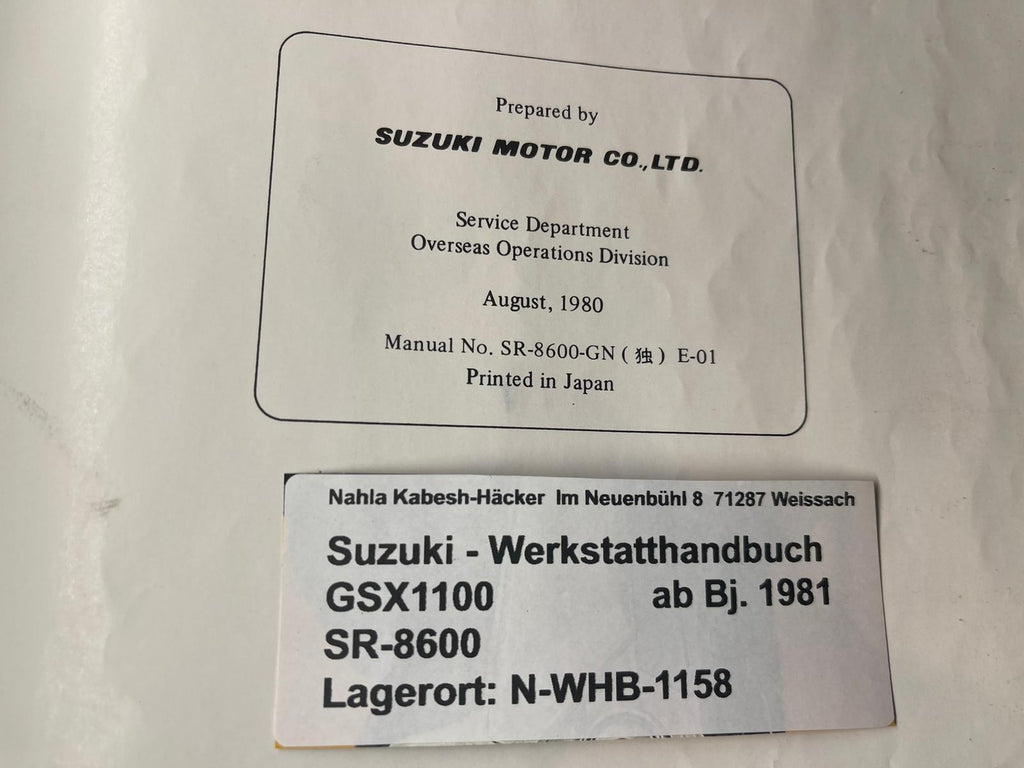 Werkstatthandbuch Suzuki GSX1100E GSX 1100 E Bj. ab 1981 -