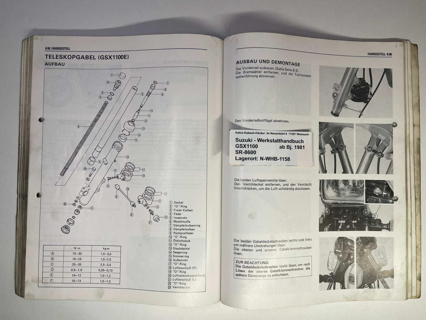 Werkstatthandbuch Suzuki GSX1100E GSX 1100 E Bj. ab 1981 -