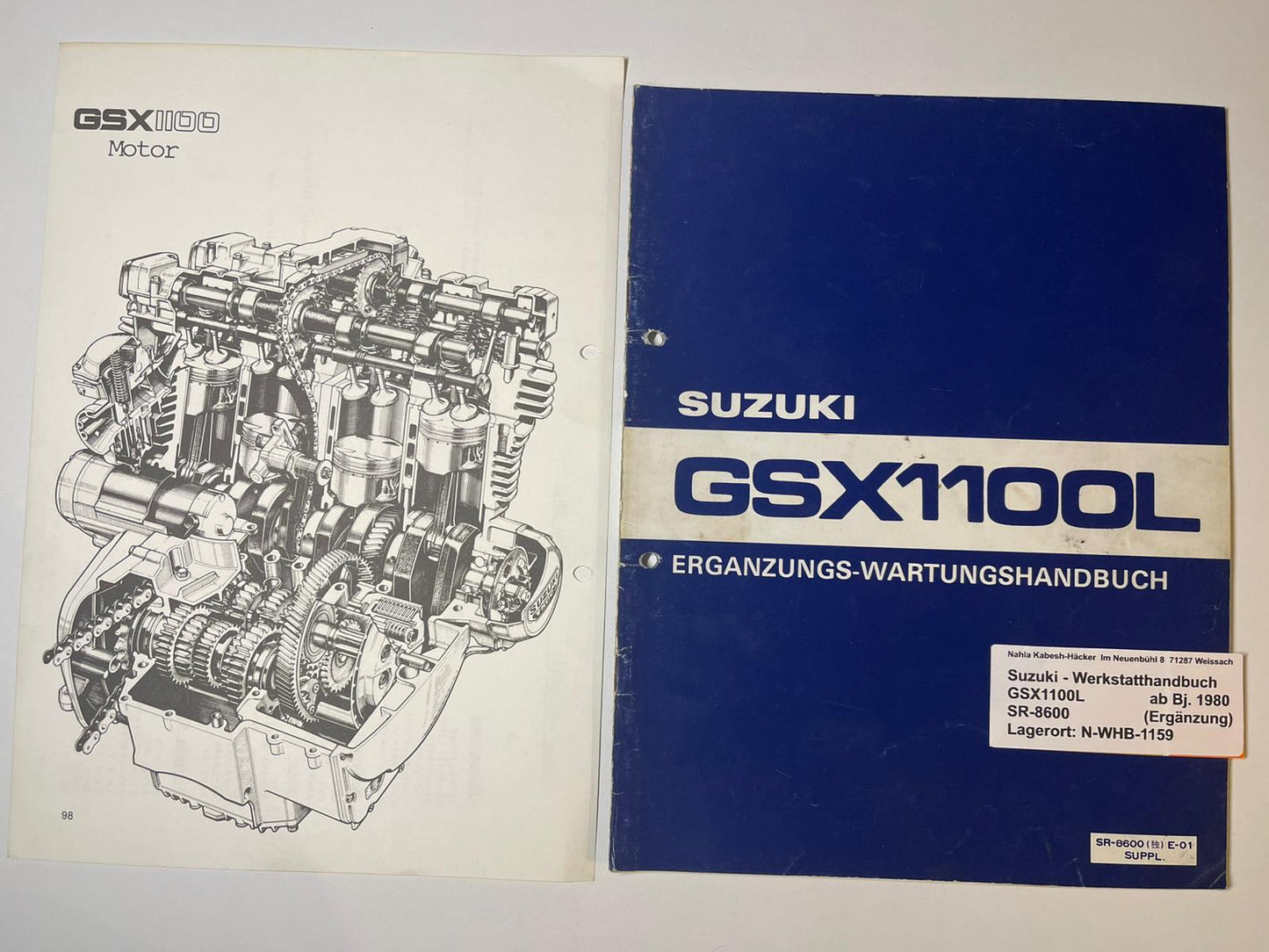Werkstatthandbuch Ergänzung Suzuki GSX1100L GSX 1100 L Bj. ab 1980 -