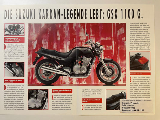Prospekt Suzuki GSX1100G GSX 1100 G Bj. 1993 Kardan