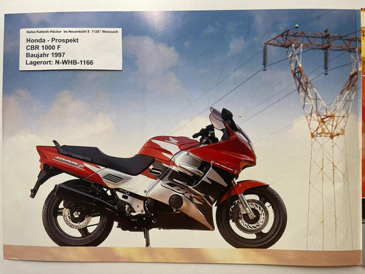 Prospekt Honda CBR1000F CBR 1000 F Bj. 1997 + Aufkleber